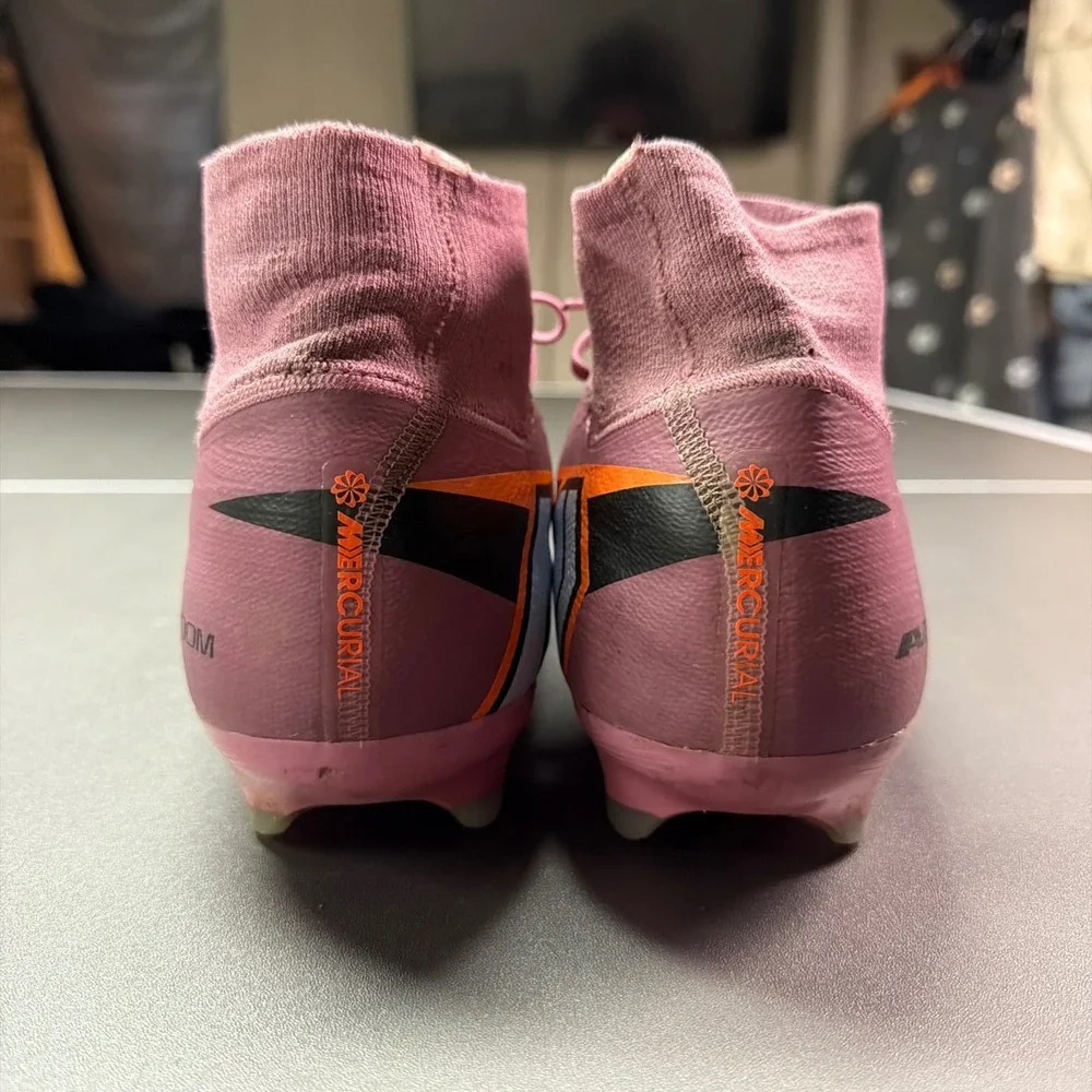 Nike Mercurial Superfly 9 Elite FG Soccer Cleats Pink Orange Flyknit Men's 9.5
